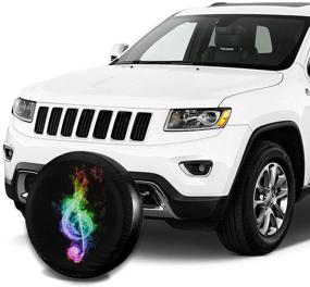 img 1 attached to Foruidea Colorful Music Notes Spare Tire Cover Waterproof Dust-Proof UV Sun Wheel Tire Cover Fit For Jeep