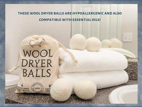 img 3 attached to 🐑 Wool Dryer Balls XL 6 Pack with Cotton Bag - Reusable Organic Fabric Softener Substitute, Reduce Dry Time for Energy Savings - 100% New Zealand Wool (2.76 Inch Diameter)