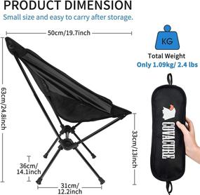 img 2 attached to 🏕️ Covacure Ultralight Folding Portable Camping Chairs - Lightweight Chairs for Adults: Perfect for Camping, Hiking, Outdoor Activities, Backpacking, Beach, Picnic