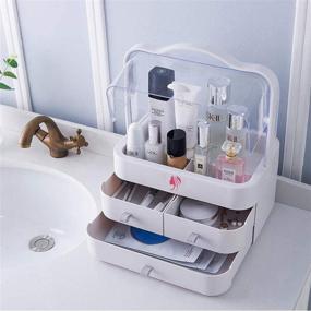 img 2 attached to 📦 Stylish and Functional Clear Cosmetic Storage Organizer - Perfect for Displaying and Organizing Cosmetics, Jewelry, and Hair Accessories. Enhance Your Vanity, Bathroom Counter, or Dresser with an Elegant Clear Design