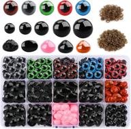 👀 assorted sizes: 560 pcs safety eyes and noses with washers for amigurumi, puppet, plush animal and teddy bear crafts - craft doll eyes and teddy bear nose, stuffed crochet eyes nose, plastic logo