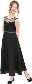 img 4 attached to Girls Dress Rhinestone Chiffon Bridesmaid Girls' Clothing