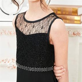 img 1 attached to Girls Dress Rhinestone Chiffon Bridesmaid Girls' Clothing