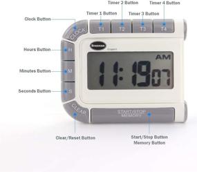 img 3 attached to ⏱️ Versatile Four Way Countdown Timer & Clock - 24 Hour Count Down & Count Up Kitchen Timer - Easy-to-Read Large Display