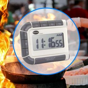 img 1 attached to ⏱️ Versatile Four Way Countdown Timer & Clock - 24 Hour Count Down & Count Up Kitchen Timer - Easy-to-Read Large Display