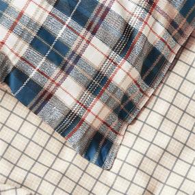 img 1 attached to 🛏️ Eddie Bauer Home Port Gamble Collection Plaid Comforter Set - Queen, Blue - Premium 100% Cotton Soft & Cozy Bedding with Matching Shams - 3-Piece, High-Quality