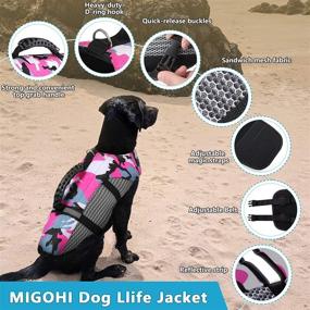 img 2 attached to MIGOHI Dog Life Jacket: Safety Vest for Small, Medium, and Large Dogs – Adjustable, Reflective, and Equipped with a Rescue Handle – Ideal for Swimming, Boating, and Water Activities