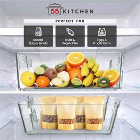 img 1 attached to Stackable Pantry and Refrigerator Organizer Bins for Kitchen and Cabinet Storage - Set of 4, Clear, BPA Free Containers with Handles - Ideal for Fridge and Freezer Storage