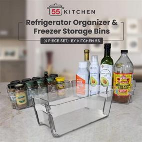 img 3 attached to Stackable Pantry and Refrigerator Organizer Bins for Kitchen and Cabinet Storage - Set of 4, Clear, BPA Free Containers with Handles - Ideal for Fridge and Freezer Storage