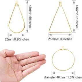 img 2 attached to 💍 60pcs Beading Hoop Earring Set: Teardrop, Triangle, Round Hoops for DIY Crafts & Jewelry Making - Perfect Girl Gift!