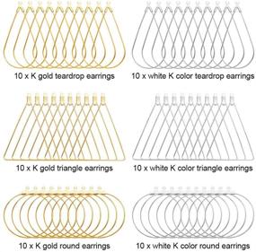 img 3 attached to 💍 60pcs Beading Hoop Earring Set: Teardrop, Triangle, Round Hoops for DIY Crafts & Jewelry Making - Perfect Girl Gift!