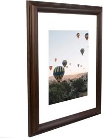 img 3 attached to 🖼️ Golden State Art 16x20 Brown Border Photo Frame - Elegant Ivory Mat for 11x14 Picture with Real Glass