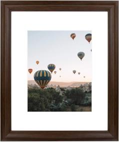 img 4 attached to 🖼️ Golden State Art 16x20 Brown Border Photo Frame - Elegant Ivory Mat for 11x14 Picture with Real Glass