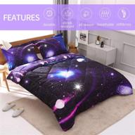 🌌 decmay 3d twin purple blue space comforter set - universe bedding for kids, with blue starry sky duvet, pillow cover - super soft bedroom decor for girls and boys (1 comforter & 2 pillow shams) logo