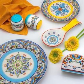 img 2 attached to 🍽️ Multicolor Euro Ceramica Collection Dinnerware