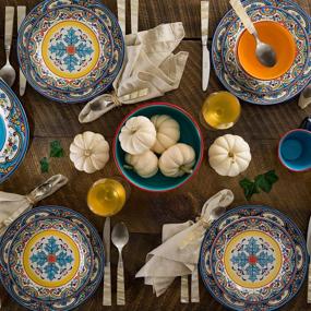 img 4 attached to 🍽️ Multicolor Euro Ceramica Collection Dinnerware