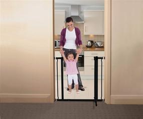 img 2 attached to 🚧 Dreambaby Liberty Walk Thru Auto Close Baby Safety Gate | Pressure Mounted Security Gate - Model L1992BB, Black | Fits 29.5-36.5 inch Openings