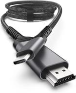 💻 кабель nonda usb c to hdmi, 6,6 фута 4k 60hz type c to hdmi 2.0 cable (совместим с thunderbolt 3) для macbook pro 2020/2019, macbook air/ipad pro 2020, surface book 2, galaxy s20 и других устройств с разъемом type-c. логотип