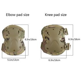 img 3 attached to Tactical Knee & Elbow Pads Set for Outdoor CS Paintball Game, Cycling Safety, Skateboarding Gear, Skates Knee Protection Guard Pads (CP)