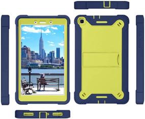 img 1 attached to 🌟 BENTOBEN Galaxy Tab A 8.0 Case 2019 Model SM-T290/T295, Shockproof Kickstand Rugged Hybrid Protective Kids Tablet Case for Galaxy Tab A 8inch 2019 - Yellow/Navy Blue