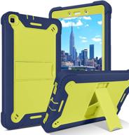 🌟 bentoben galaxy tab a 8.0 case 2019 model sm-t290/t295, shockproof kickstand rugged hybrid protective kids tablet case for galaxy tab a 8inch 2019 - yellow/navy blue logo