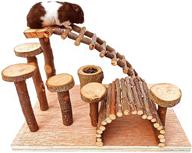 🐹 wooden hamster bridge and climbing ladder activity set - small animals platform ramps playground toys for mouse, dwarf hamster, gerbil, rat, sugar glider, syrian hamster logo