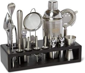 img 4 attached to 🍹 G2S Bartender Kit and Cocktail Shaker Set - 17 Piece Stainless Steel Bar Accessories with Bamboo Stand for Mixology and Drink Mixing (Black)