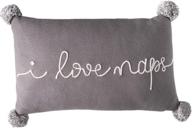 🌸 linen perch grey decorative throw pillow for teen girls - ideal for dorm room décor, baby nursery, or as a gift for girlfriend - 16 inches x 10 inches logo