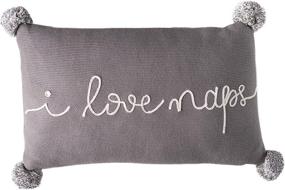 img 4 attached to 🌸 Linen Perch Grey Decorative Throw Pillow for Teen Girls - Ideal for Dorm Room Décor, Baby Nursery, or as a Gift for Girlfriend - 16 inches x 10 inches