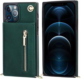 img 3 attached to 📱 KIHUWEY iPhone XR Crossbody Wallet Case, 4 Card Slots, Wrist Strap, Kickstand, Shoulder Cross Body Zipper Pocket Cover Case 6.1 Inch (Green)