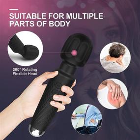 img 1 attached to 💆 20 Vibration Modes & 8 Strengths Handheld Wand Massager - Powerful Mini Electric Massage Machine for Full Body Relief, Sports Recovery, Soothing Sore Muscles, Muscle Rechargeable Tool