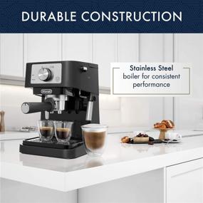 img 1 attached to ☕ Stilosa Manual Espresso Machine: Create Perfect Lattes and Cappuccinos with 15 Bar Pump Pressure and Manual Milk Frother Steam Wand in Black/Stainless, EC260BK