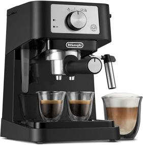 img 4 attached to ☕ Stilosa Manual Espresso Machine: Create Perfect Lattes and Cappuccinos with 15 Bar Pump Pressure and Manual Milk Frother Steam Wand in Black/Stainless, EC260BK