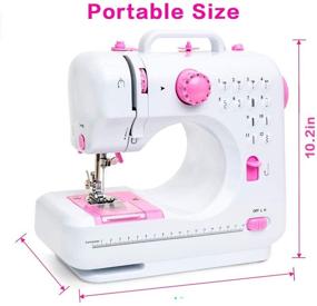 img 3 attached to 🧵 Sewing Machine - Crafting Mending Mini Sewing Machines with 12 Built-In Stitches - Perfect for Easy Sewing, Beginners, and Kids - Pink