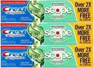 🦷 crest complete multi-benefit whitening toothpaste with scope minty fresh flavor - 3 pack, 2.7 oz logo