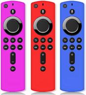 📺 silicone remote case for 4k tv stick - tv stick remote cover - tv stick with remote for tv (3rd gen) / tv cube [3 pack] in red, purple, and blue logo