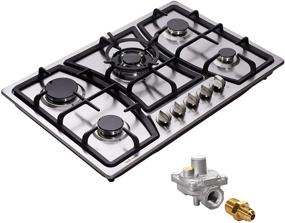 img 4 attached to 30 Inch Stainless Steel Gas Cooktop, LPG/NG Convertible Gas Burner, Built-In Gas Hob DM527-SA03Z, Gas Stovetop