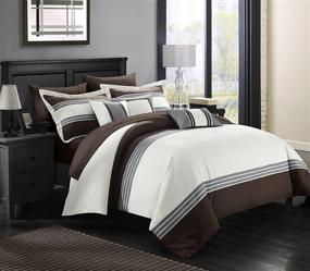 img 3 attached to 🛏️ Chic Home Falcon 10 Piece Queen Comforter Set in Brown - Boost Your Bedroom with Style