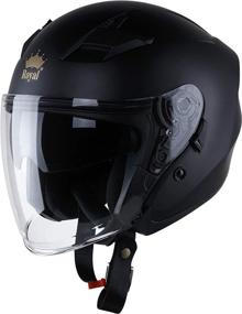 img 4 attached to ROYAL R02 Open Face Motorcycle Helmet With Extra Sun Visor Inside For UV Resistance - DOT Approved (Matte Black