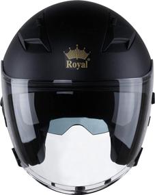 img 3 attached to ROYAL R02 Open Face Motorcycle Helmet With Extra Sun Visor Inside For UV Resistance - DOT Approved (Matte Black