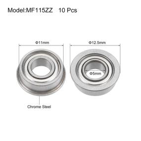 img 2 attached to Uxcell MF115ZZ 5X11X4Mm Shielded Bearings