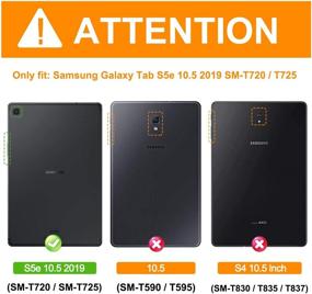 img 3 attached to Превосходный чехол Galaxy Tab S5e 10,5 для детей и студентов - чехол Batyue Heavy Duty Hybrid Protective в синем цвете - дизайн из 3 слоев для амортизации - 360-градусный поворотный ремешок на руку и встроенная подставка - совместим с планшетом SM-T720/T725 2019.