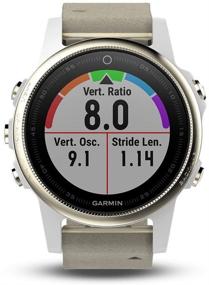 img 4 attached to Garmin Fenix 5S Sapphire - Шампанское с серо-замшевым и белым ремешком (восстановленный)