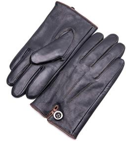 img 4 attached to YISEVEN Touchscreen Sheepskin Gloves with Contrast Stitching