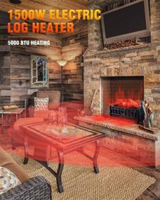 img 1 attached to 🔥 Sunday Living Electric Log Set Heater: Realistic Flame, Adjustable Brightness, Remote Control - Buy Now!