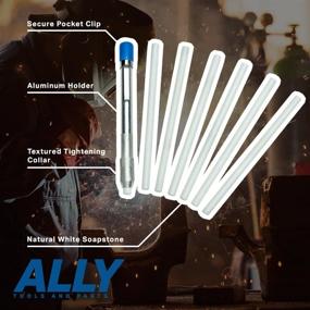 img 2 attached to 🔥 ALLY Tools Round Soapstone Holder Set: 7 Professional Quality Pens for Welding & Welders - Removable Markings on Steel, Aluminum, and Cast Iron