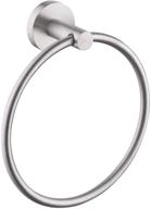 🔵 kes hand towel ring - round bathroom towel holder, no drill wall mount, sus 304 stainless steel, brushed finish (a2180dg-2) logo