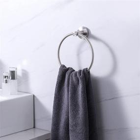img 3 attached to 🔵 KES Hand Towel Ring - Round Bathroom Towel Holder, No Drill Wall Mount, SUS 304 Stainless Steel, Brushed Finish (A2180DG-2)