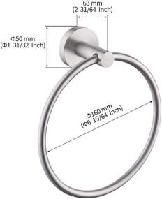 img 1 attached to 🔵 KES Hand Towel Ring - Round Bathroom Towel Holder, No Drill Wall Mount, SUS 304 Stainless Steel, Brushed Finish (A2180DG-2)