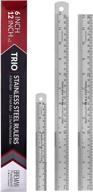 precision measuring with stainless steel ruler set pack logo